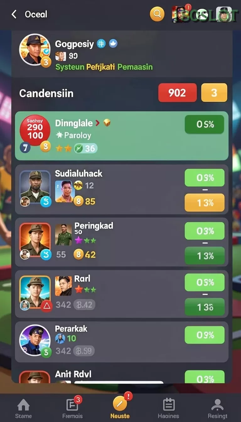 Cuplikan layar TENTOTO — menu navigasi